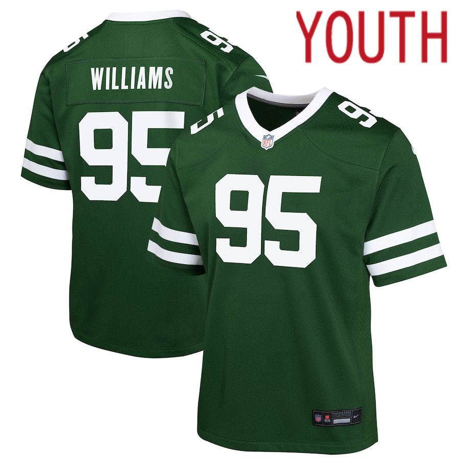 Youth New York Jets 95 Quinnen Williams Nike Legacy Green Game NFL Jersey